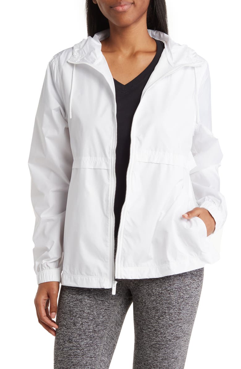 Nike Repel Water-Resistant Windbreaker Jacket, Main, color, 100 White/ Black