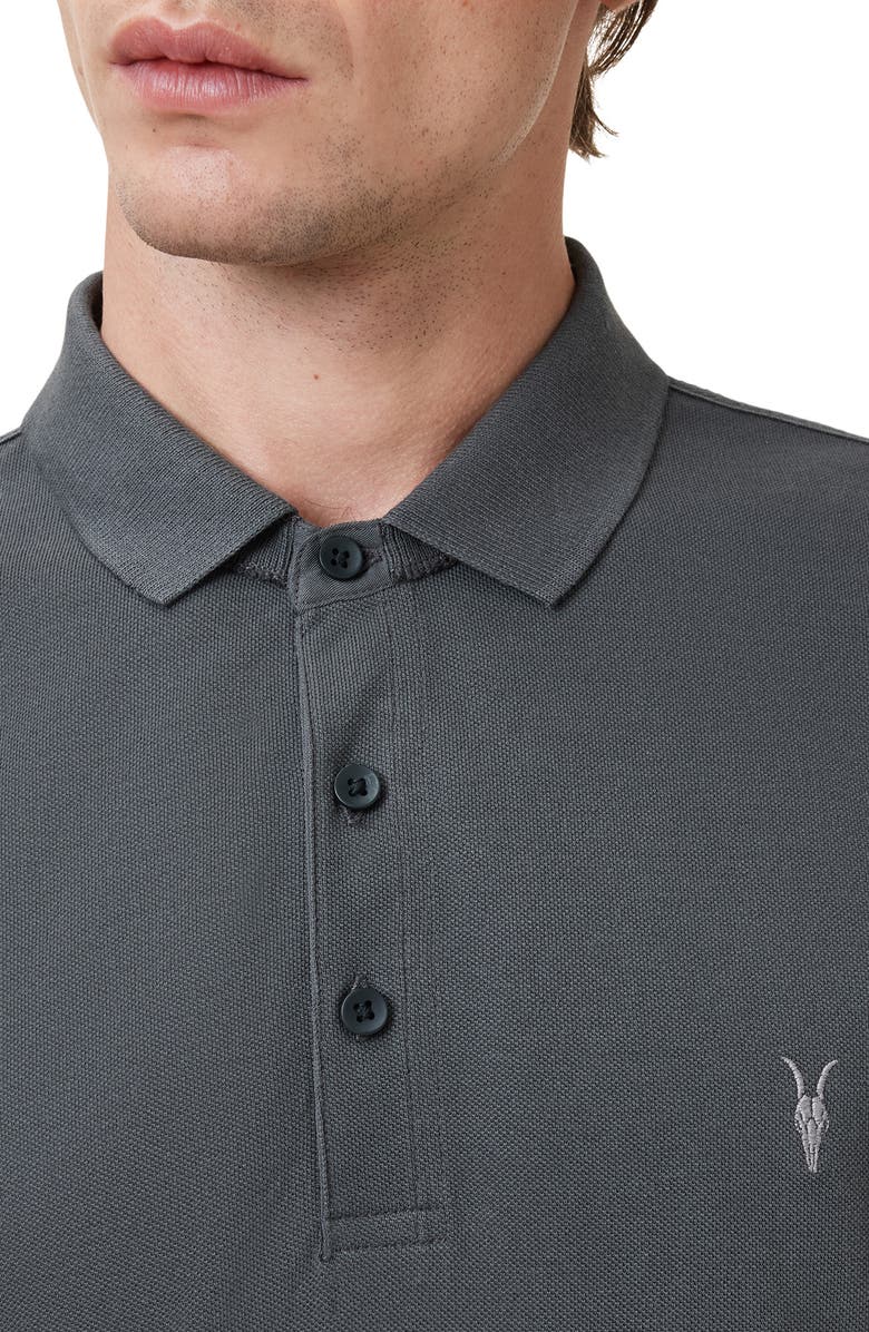 AllSaints Reform Cotton Piqué Polo, Alternate, color, Carter Grey