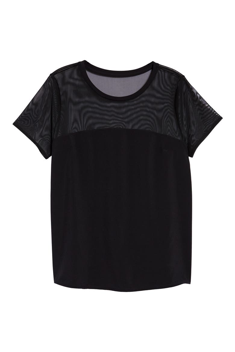Go with the Flow Mesh Top, Main, color, BLACK