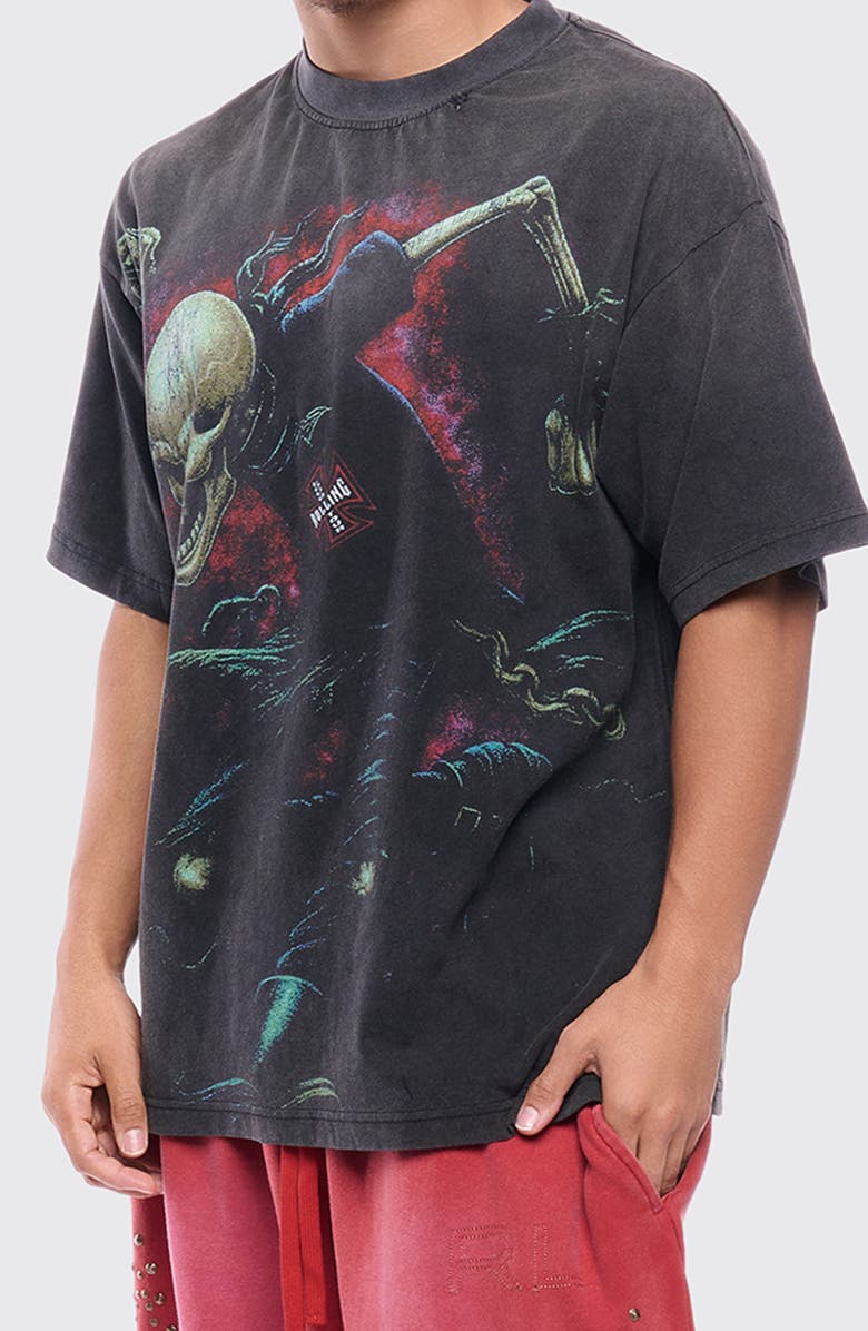 Rolling Loud Skull Society Graphic T-Shirt, Alternate, color, Washed Black