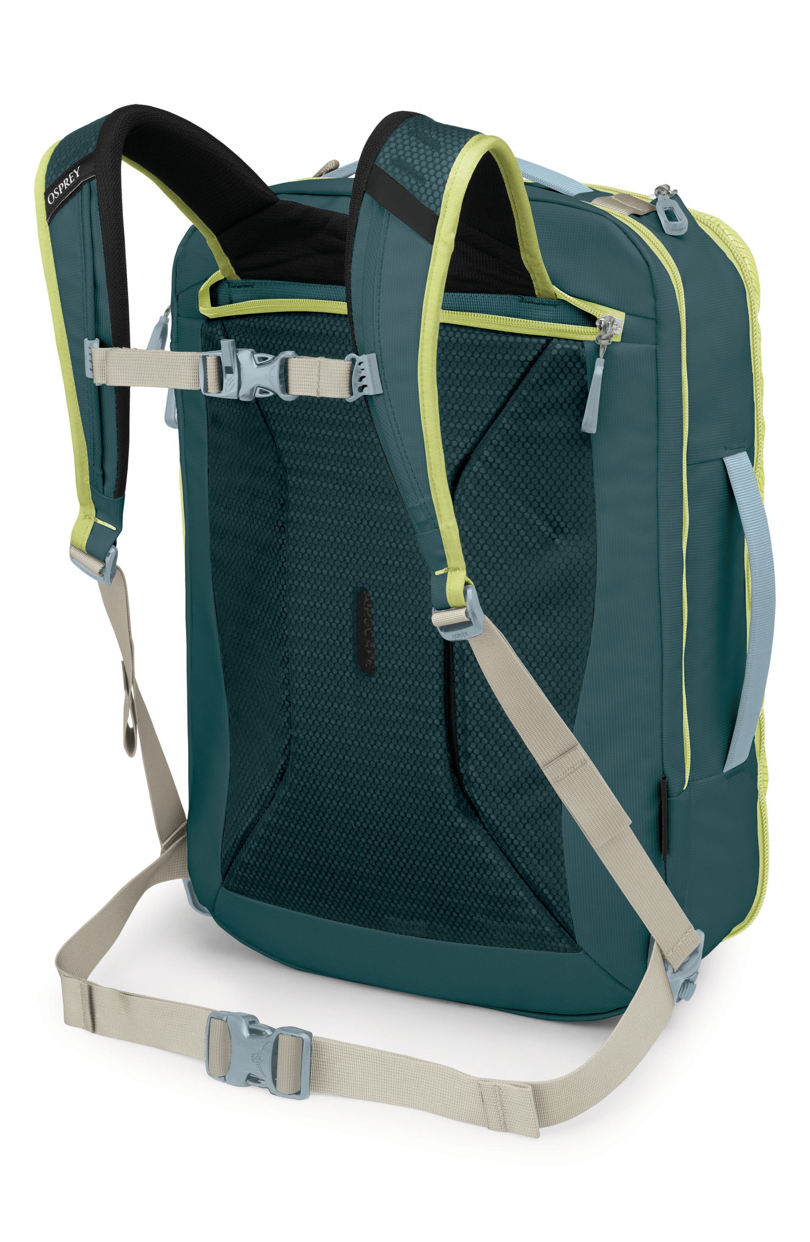 Transporter 36-Liter Travel Backpack, Alternate, color, GLOW DEW/ TORRENT BLUE