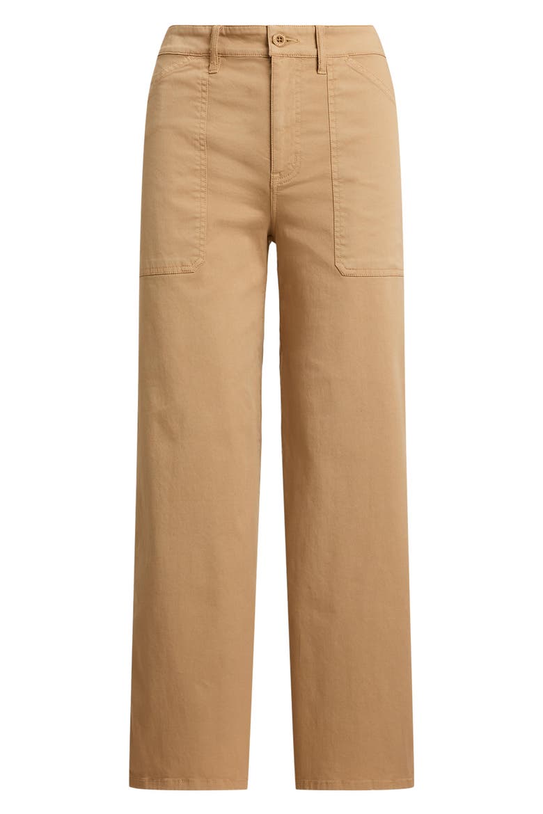Stretch Cotton Twill Crop Pants, Alternate, color, TAN