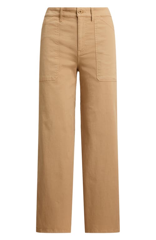 Ralph Lauren Stretch Chino Wide-leg Cropped Pant In Brown
