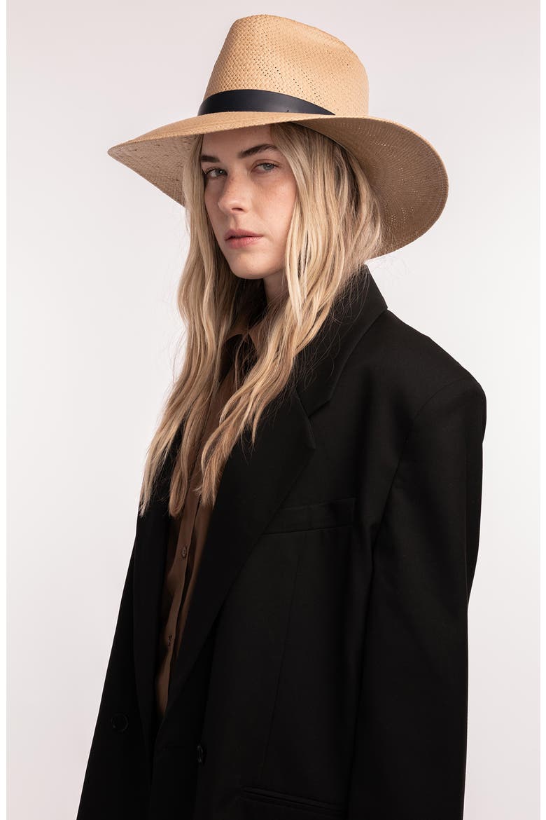 Leah Straw Fedora, Alternate, color, SAND