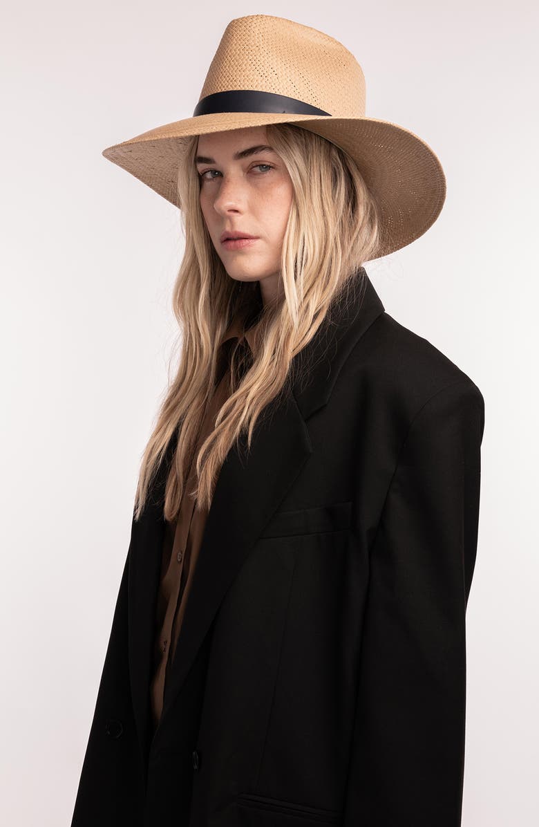 Janessa Leoné Leah Straw Fedora, Alternate, color, Sand