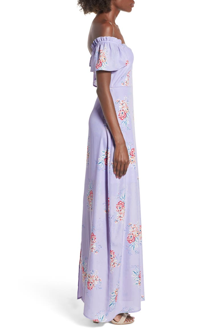 Off the Shoulder Maxi Dress, Alternate, color, PINK FLORAL