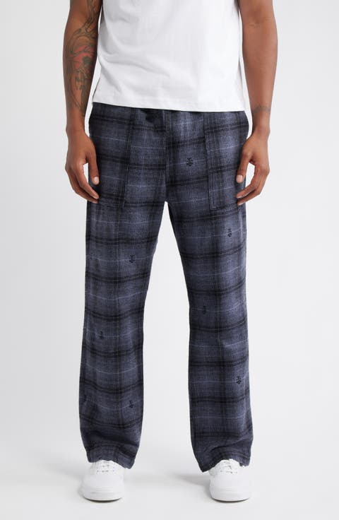 Thistle Plaid Organic Cotton Drawstring Chef Pants