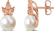 Julianna B. Pearl & Morganite Stud Earrings 14k