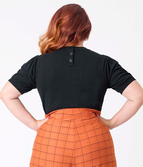 Smak Parlour Plus Size Moon Cutout Knit Sweater In Black