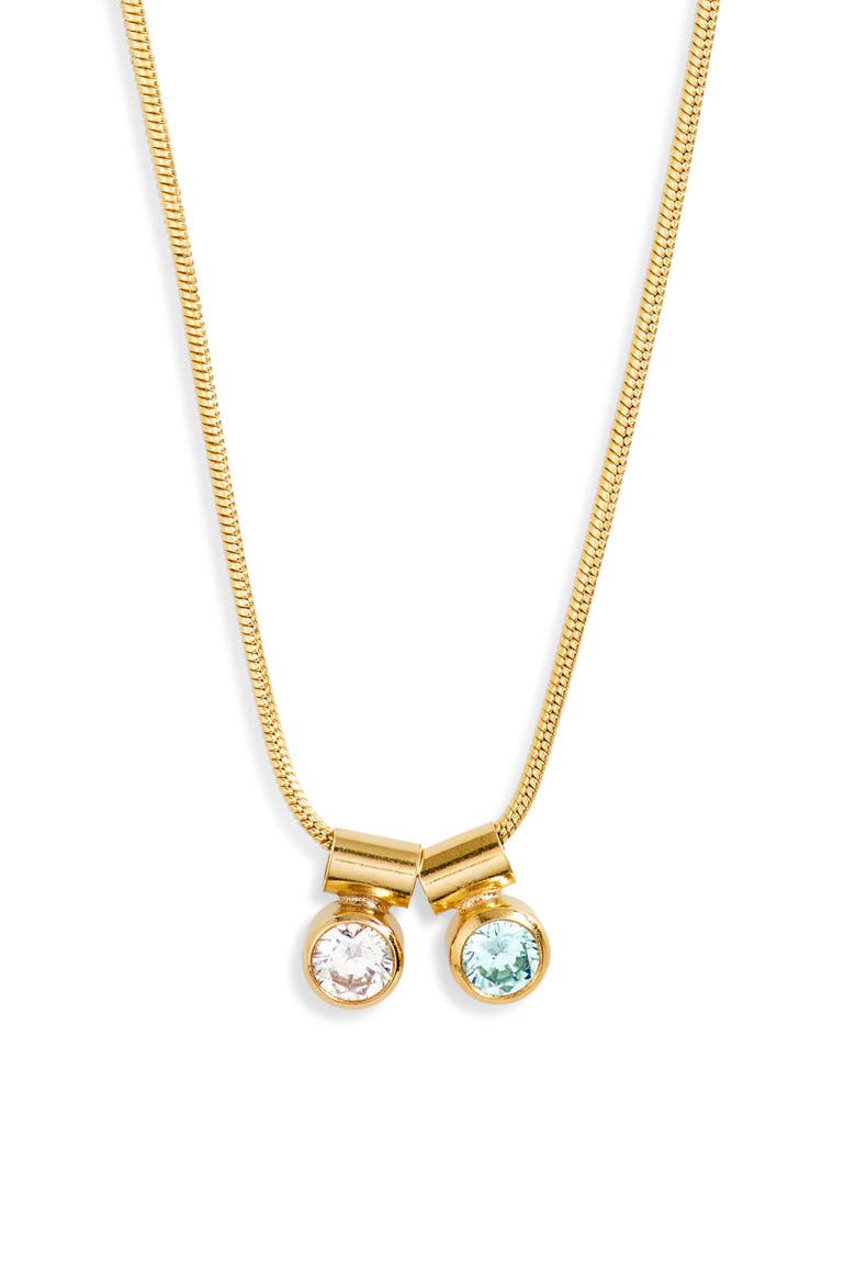 Ellie Multiple Birthstone Pendant Necklace, Main, color, GOLD / 2 CHARMS