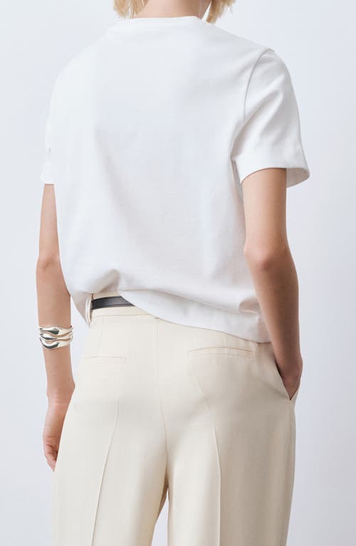 Mango Short Sleeve Sweater In White
