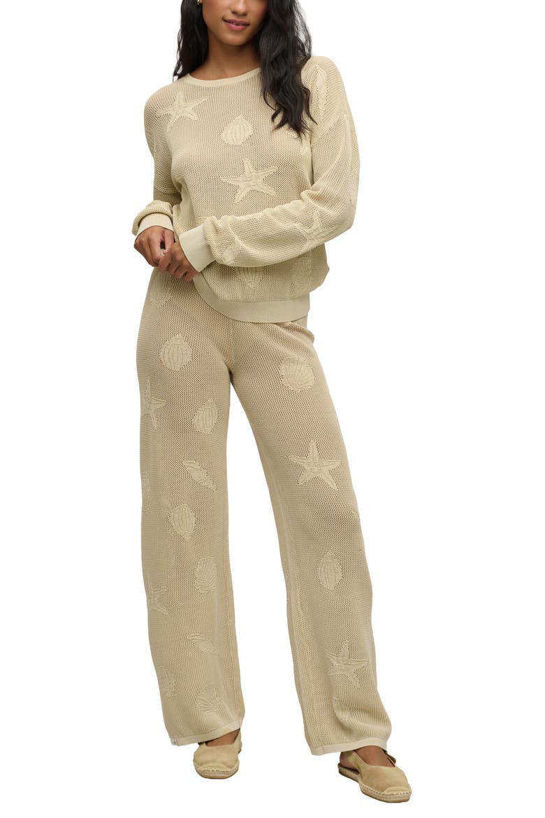 Shell Relaxed Fit Semisheer Cotton Sweater, Alternate, color, STONE