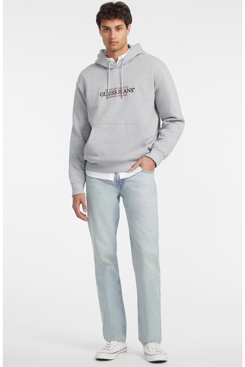 Embroidered Logo Graphic Hoodie, Alternate, color, GREY