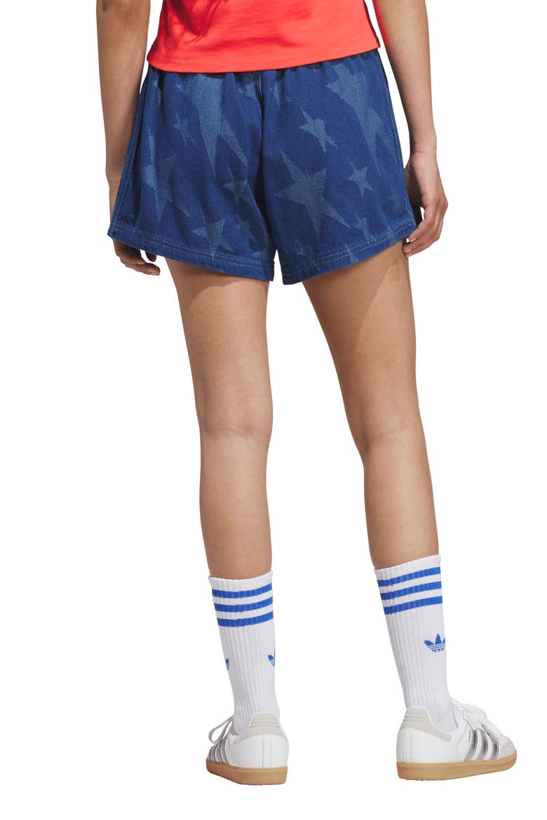 The Denim Star Graphic Cotton Varsity Shorts, Alternate, color, MEDIUM BLUE DENIM