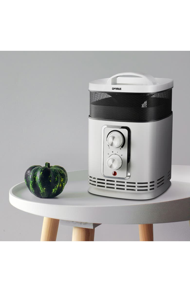 Optimus Portable 360 Surround Ceramic Heater with Thermostat, Alternate, color, White