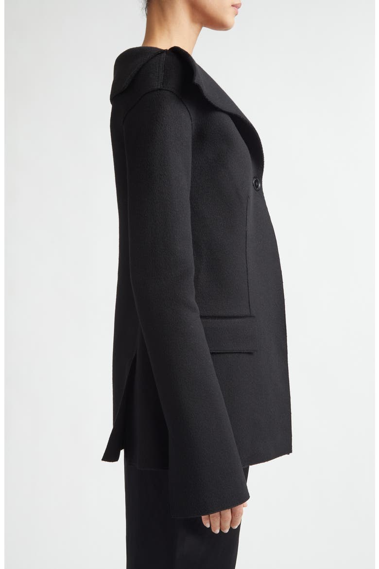 Open Collar Wool Jacket, Alternate, color, BLACK