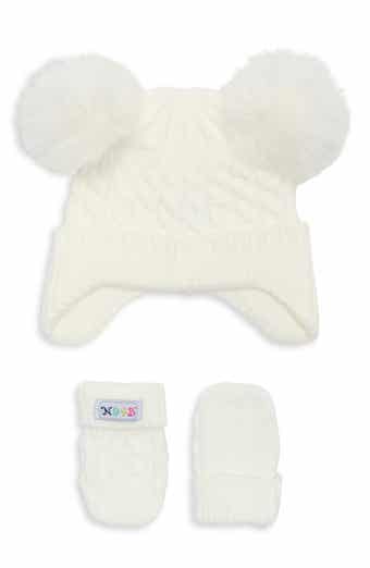 Double Pom Hat & Mittens Set