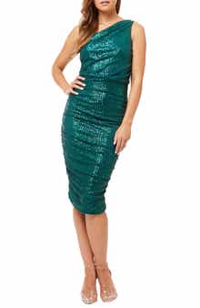 Love By Design Sequin One-Shoulder Midi Dress