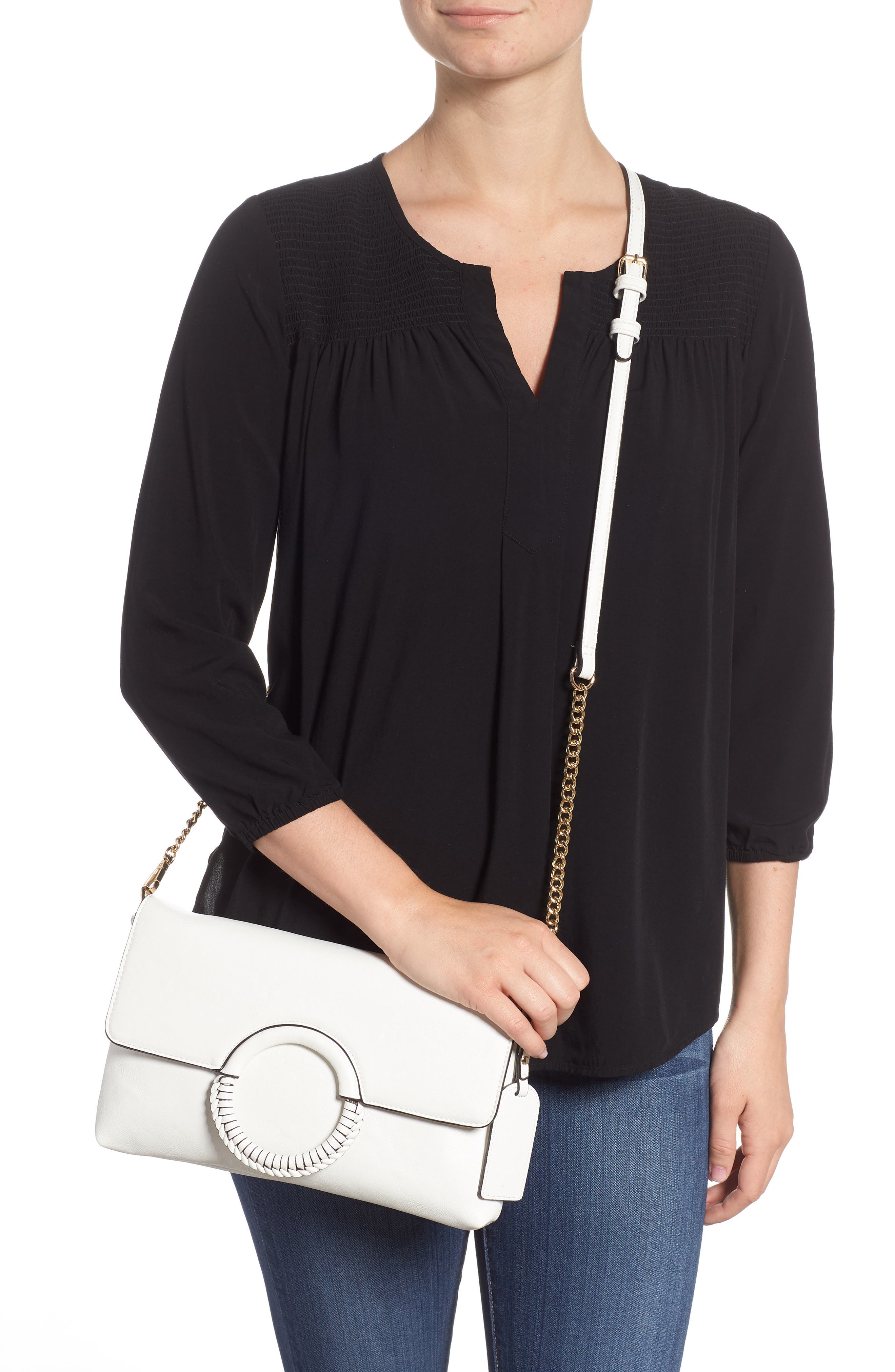 Sole Society Faux Leather Clutch, Alternate, color, 