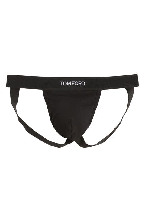 Logo Jacquard Stretch Cotton Jockstrap