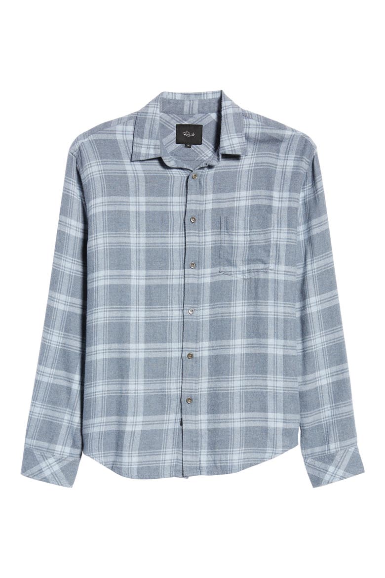 Lennox Relaxed Fit Plaid Cotton Blend Button-Up Shirt, Alternate, color, CONCRETE DUST