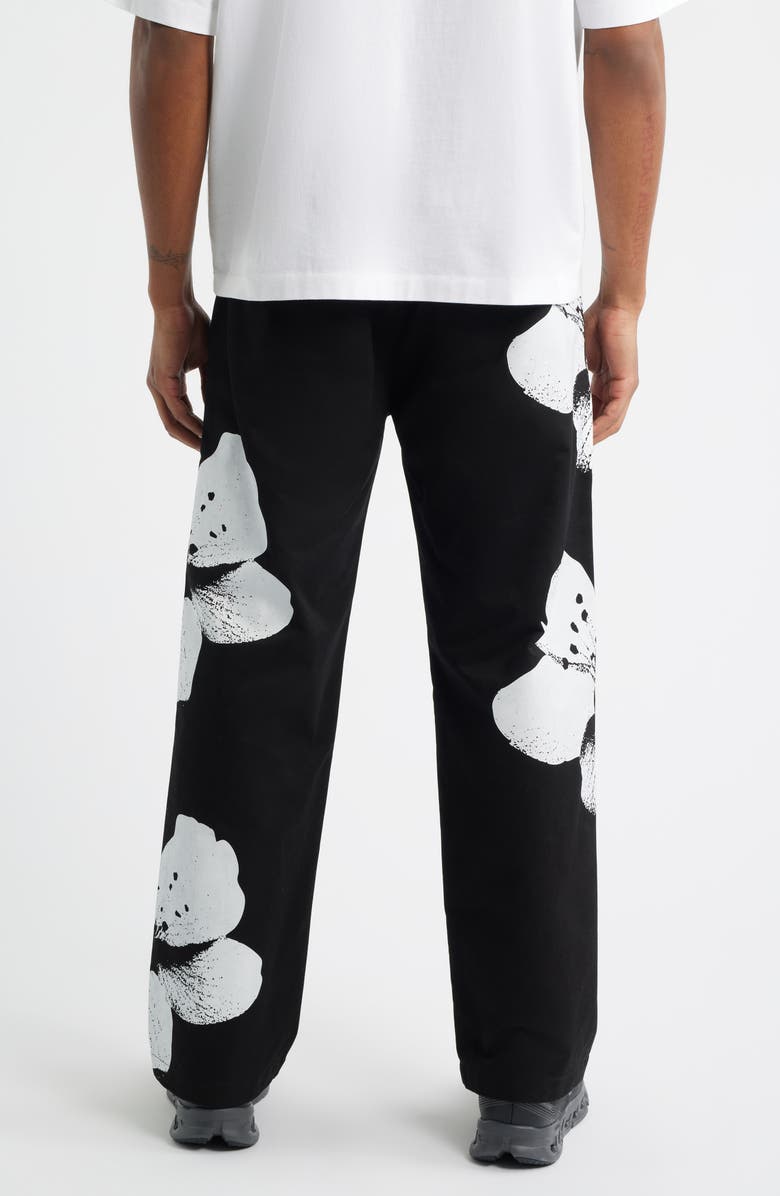 SANTO STUDIO Flower Napoli Cotton Twill Pants, Alternate, color, Black