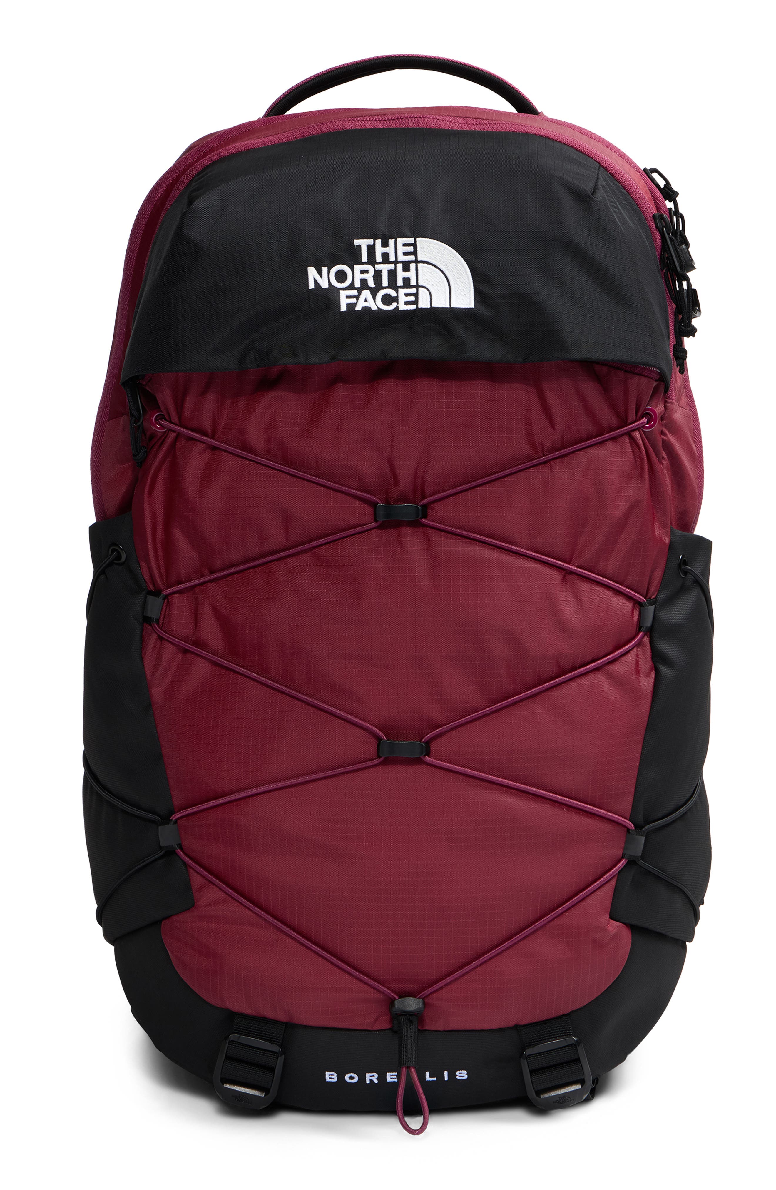 Kids' Borealis Backpack, Main, color, BURGUNDY CRUSH/ TNF BLACK