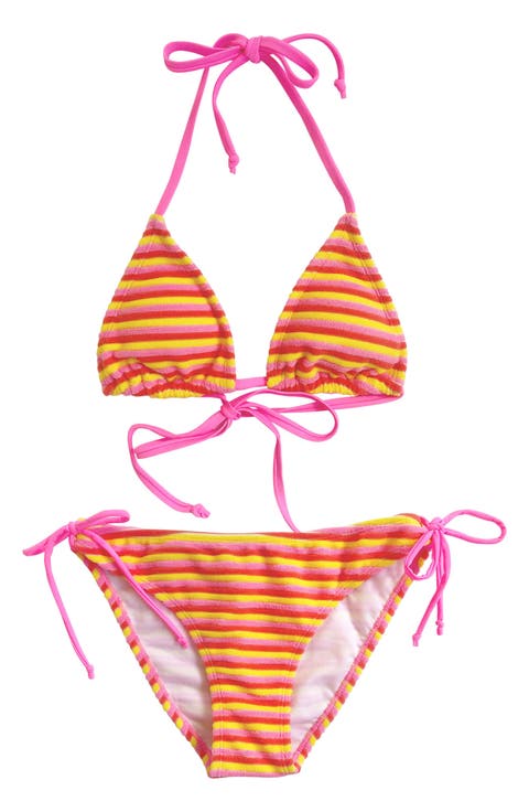 Kids' Glow Burst Stripe Triangle Two-Piece Swimsuit (Big Kid)