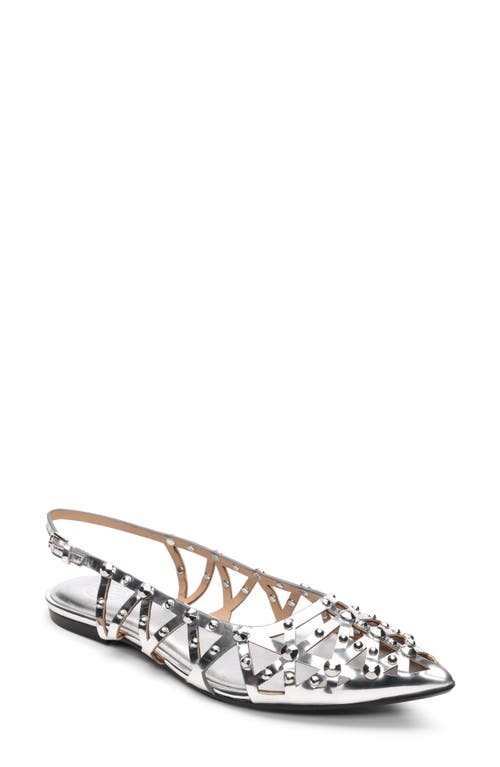 Ash Bazaar Slingback Stud Embellished Sandals In Silver
