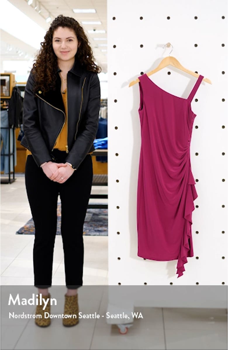 Asymmetrical Ruched Cocktail Dress, sales video thumbnail