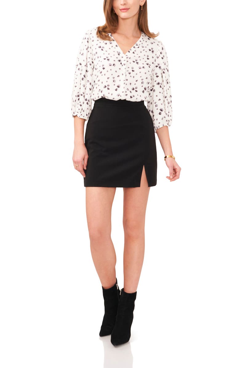 Vince Camuto Floral Print Balloon Sleeve Top, Alternate, color, 