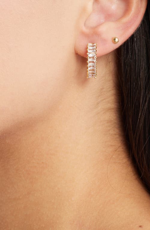 Child Of Wild Antoinette Cubic Zirconia Huggie Hoop Earrings In Gold