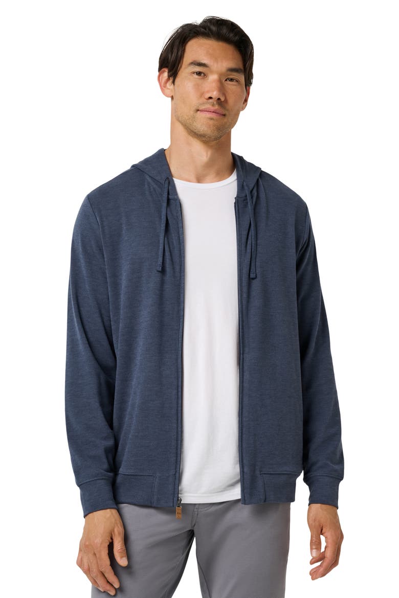 Cloud Full Zip Hoodie, Alternate, color, HEATHER NAVY