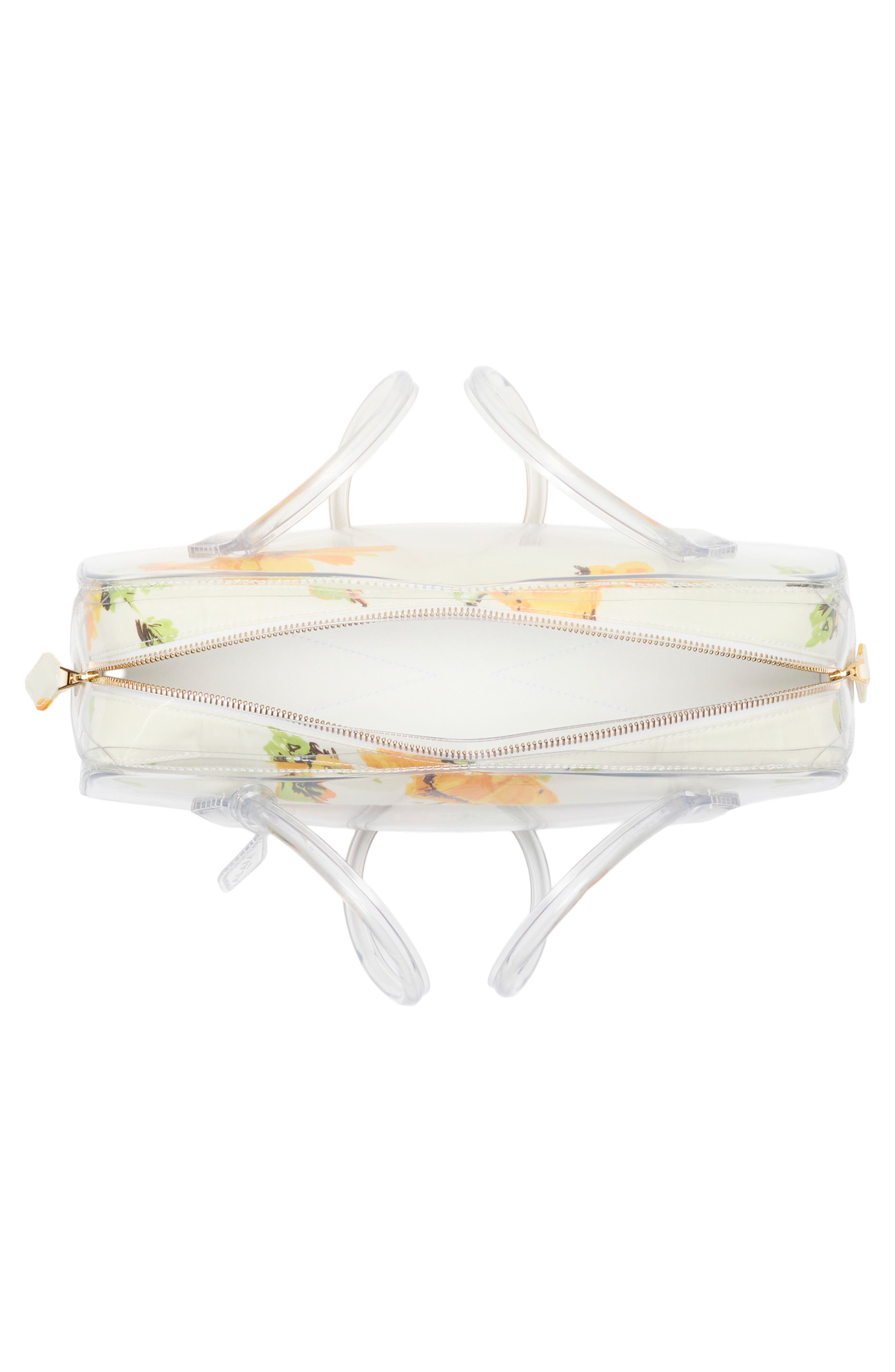 Medium Le Teckel Floral Print East/West Shoulder Bag, Alternate, color, BLANC/ JAUNE 022
