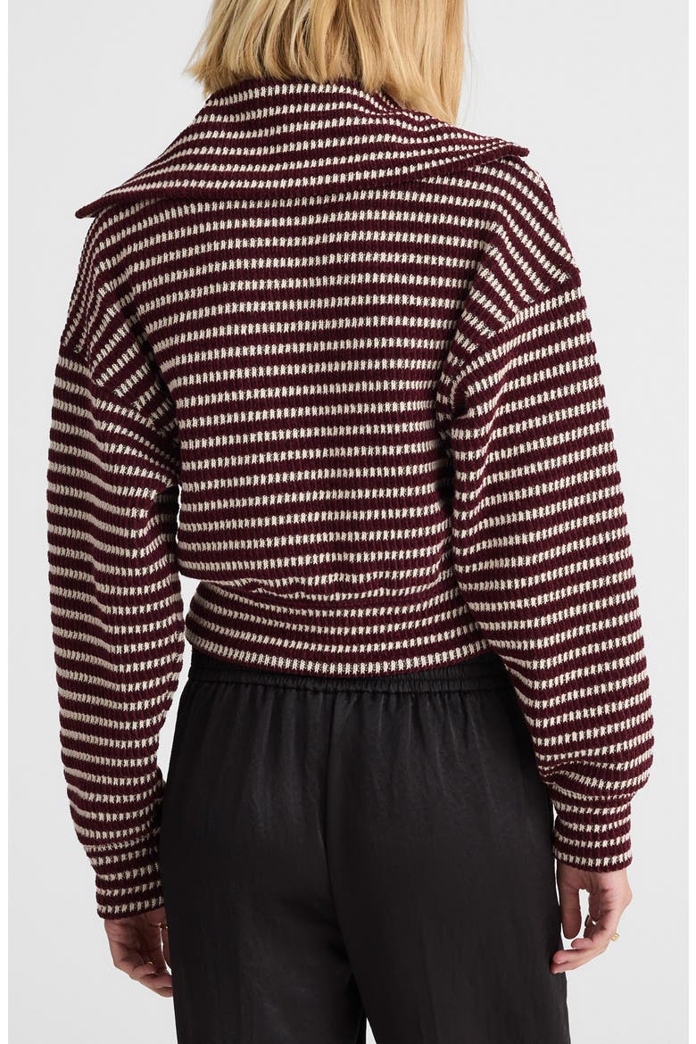 Zip Up Knit Jacket, Alternate, color, DARK POMEGRANTE