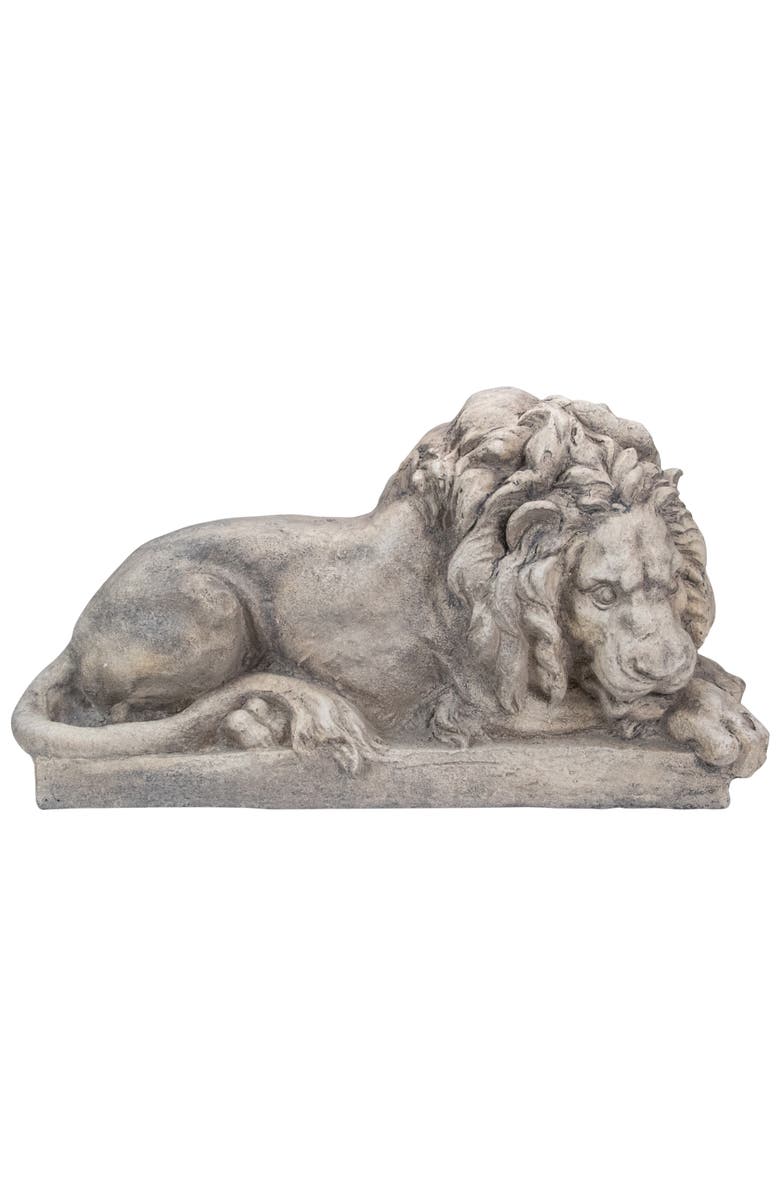 Northlight 22.5" Gray Lying Down Lion Outdoor Garden Statue, Main, color, Gray
