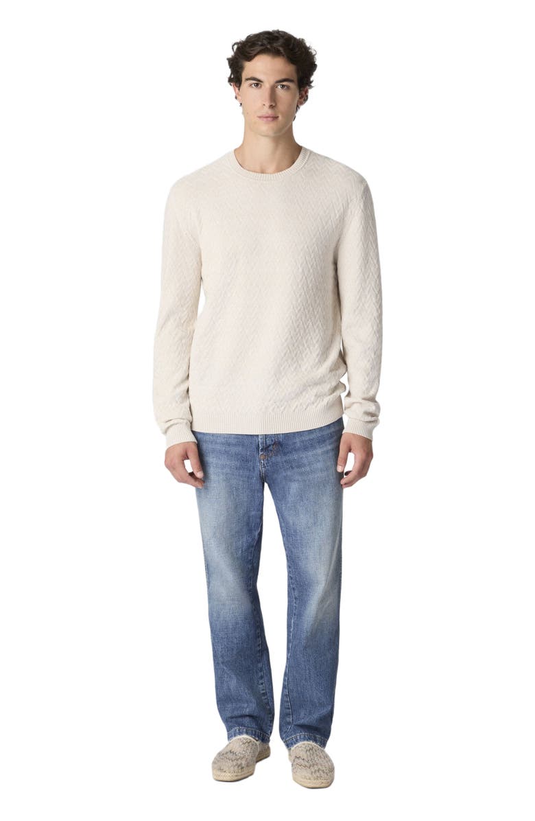 Missoni Crew-neck Wool And Cotton Pullover With Tone-on-tone Zigzag Pattern, Main, color, Beige
