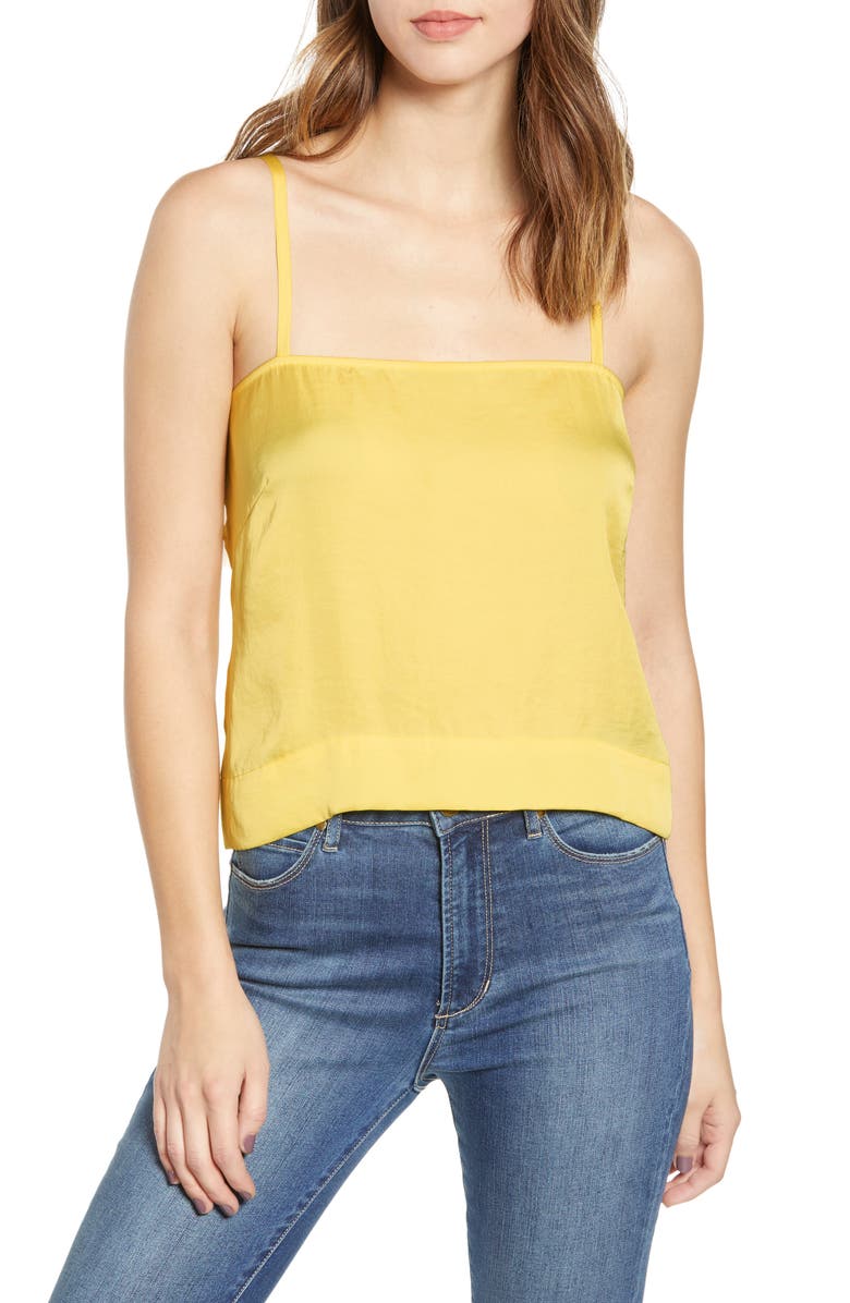 Leith Fluid Strappy Satin Camisole, Main, color, 