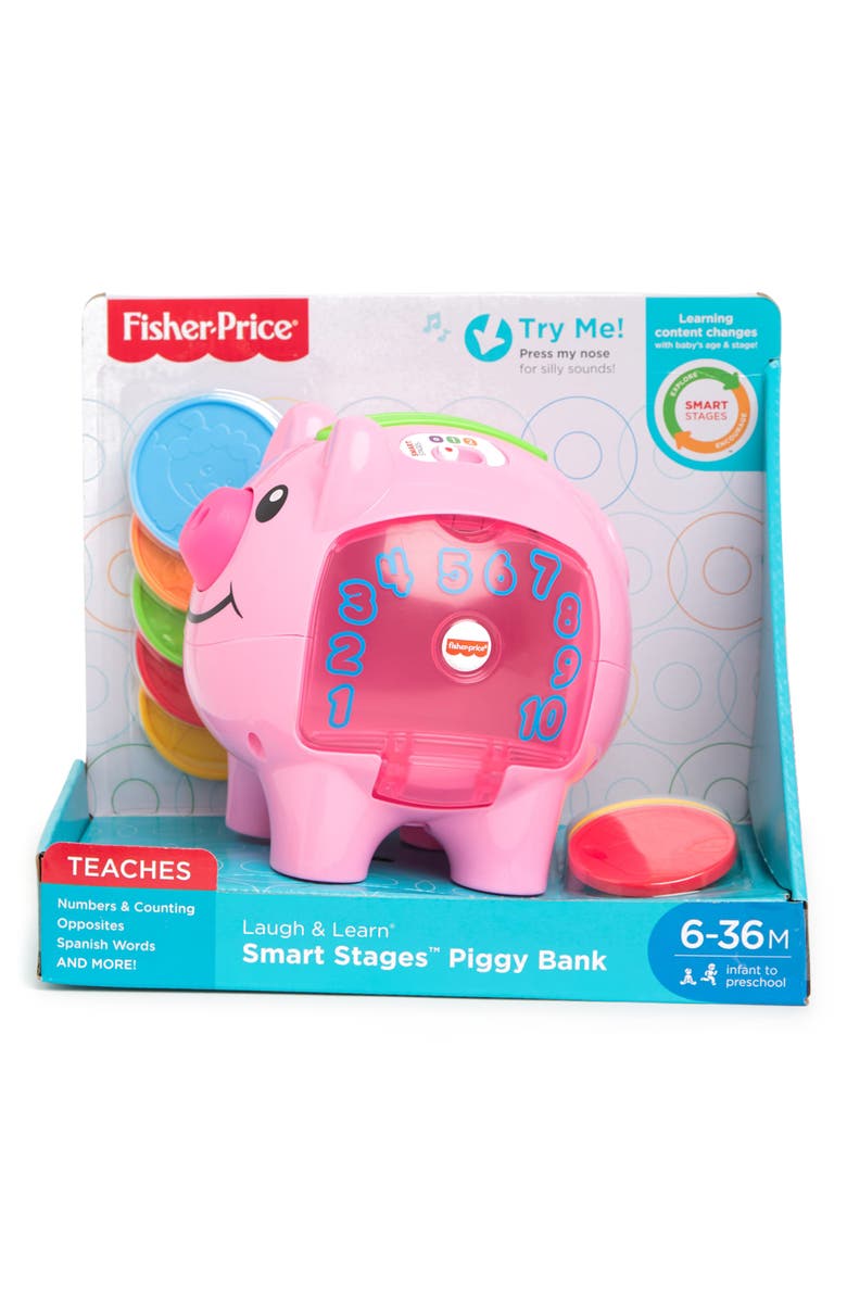 FISHER PRICE Laugh & Learn Smart Stages Piggy Bank, Main, color, Asst