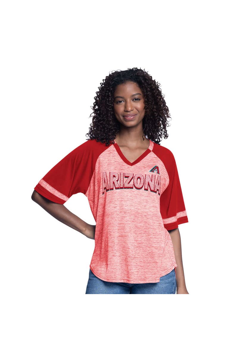 G-III 4HER BY CARL BANKS Women's G-III 4Her by Carl Banks  Red Arizona Diamondbacks Hall of Fame Raglan Oversized Half-Sleeve Top, Alternate, color, 