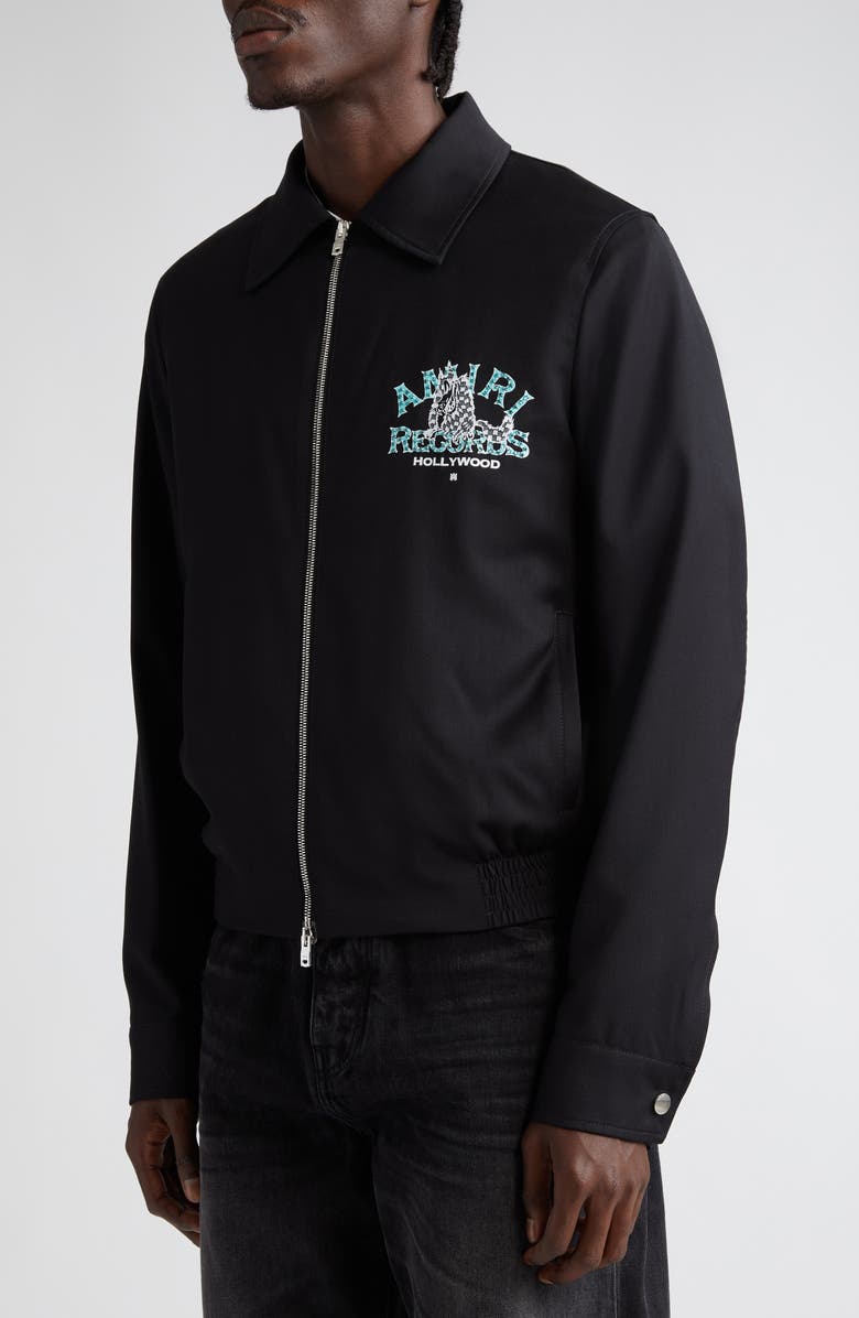 AMIRI Crystal Embellished Wolf Logo Jacket, Alternate, color, 