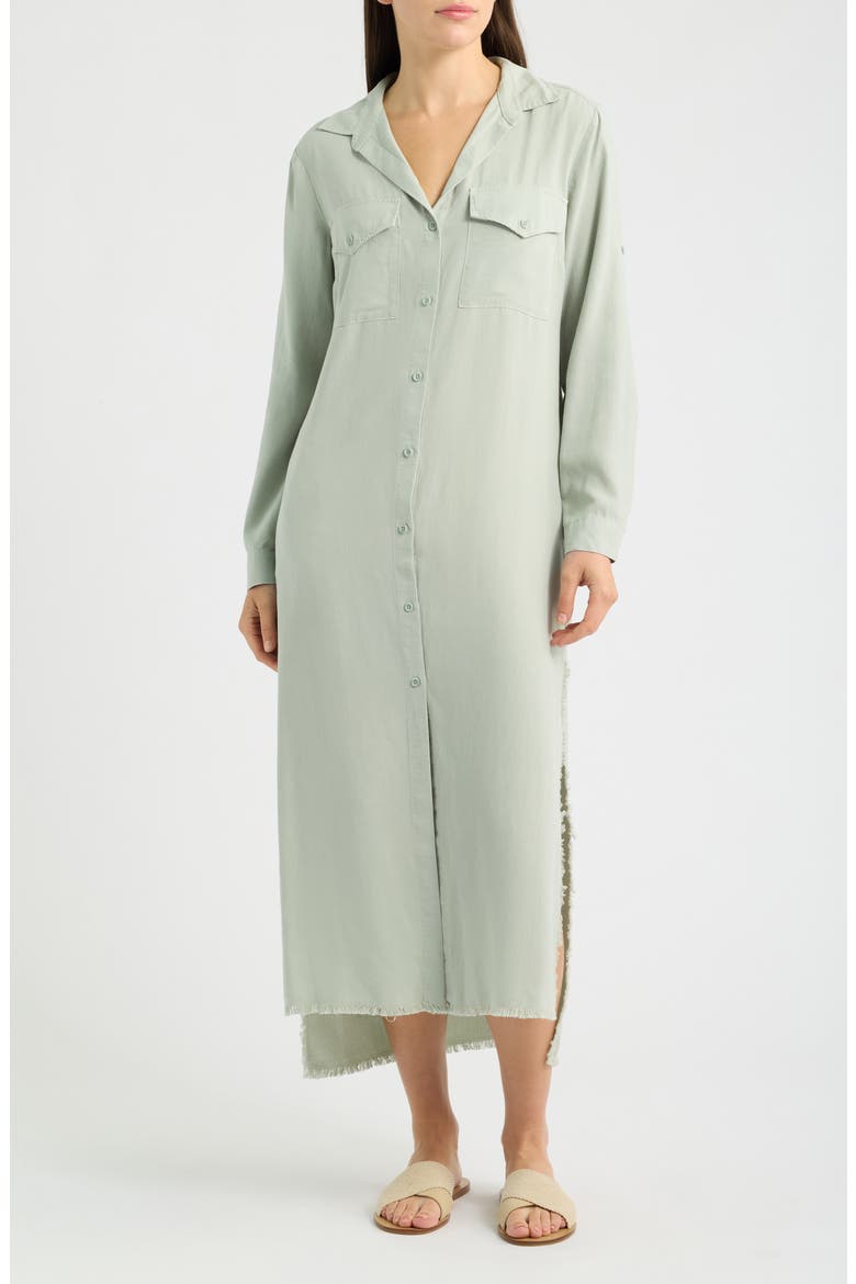 Long Sleeve Maxi Shirtdress, Main, color, DESERT SAGE