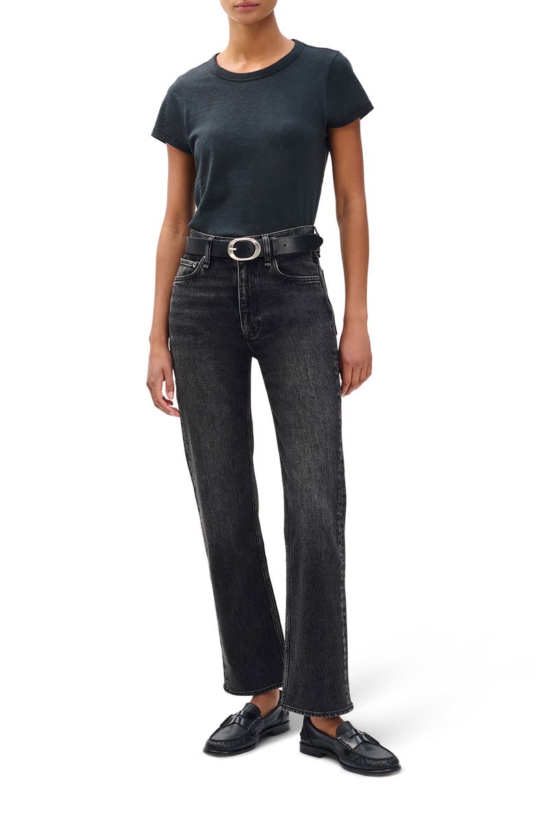 rag & bone Harlow Mid Rise Ankle Straight Leg Jeans, Alternate, color, Cinder