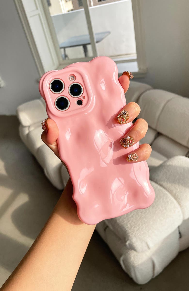 Auramma Bubbles iPhone 16 Pro Case, Alternate, color, Baby Pink