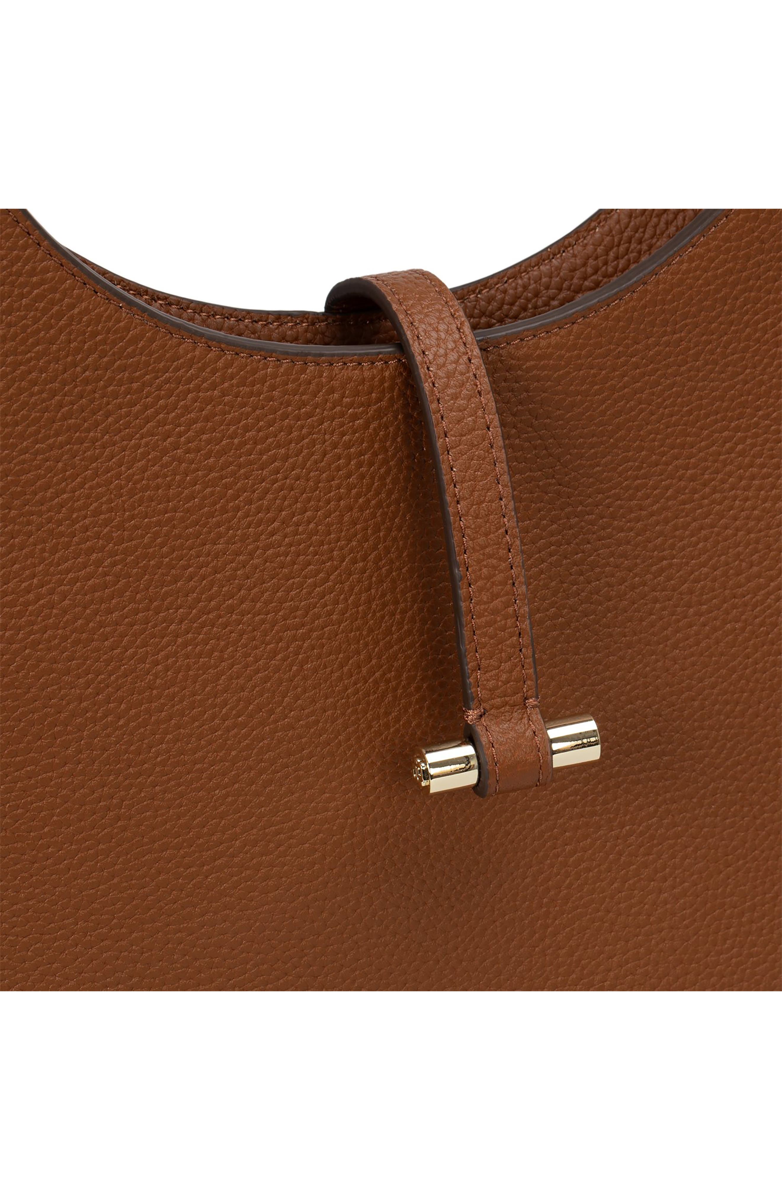 BOSS Lidney Leather Hobo Bag, Alternate, color, Medium Brown