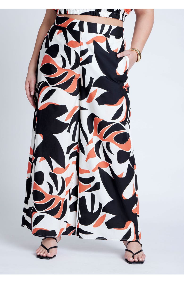 ELOQUII Wide Leg Printed Pant, Alternate, color, Tiger Fauna