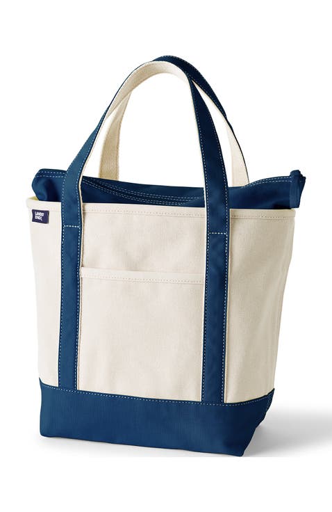 Medium Denim Zip Top Tote Bag
