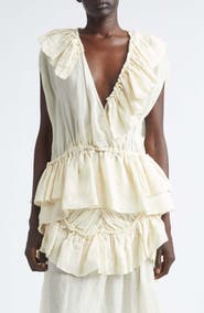 Dries Van Noten Ruffled Mousseline Top