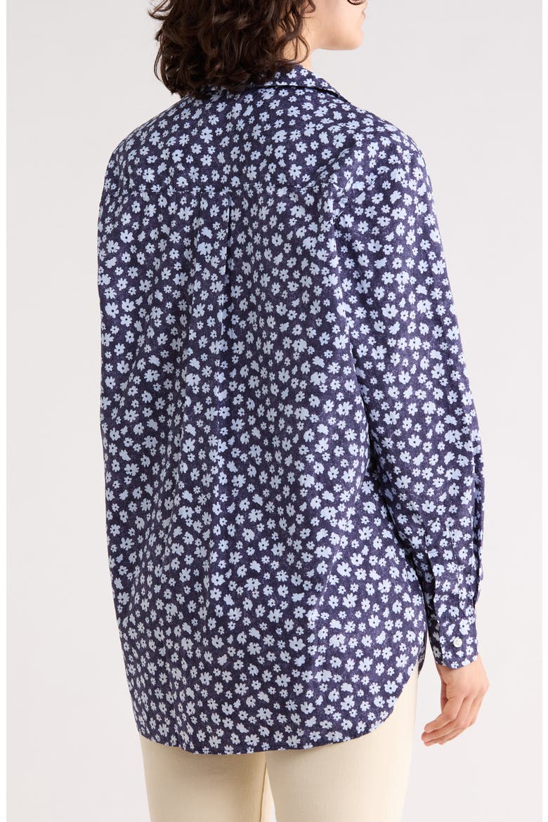 Relaxed Fit Cotton Button-Up Shirt, Alternate, color, NAVY LIGHT BLUE FLORAL