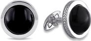DELMAR Black Onyx Bezel Cufflinks